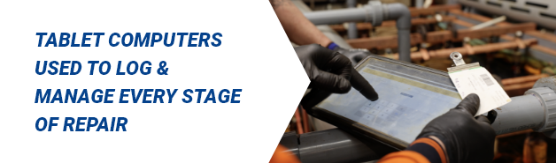 Tablet computers used to log & manage every stage of repair 
